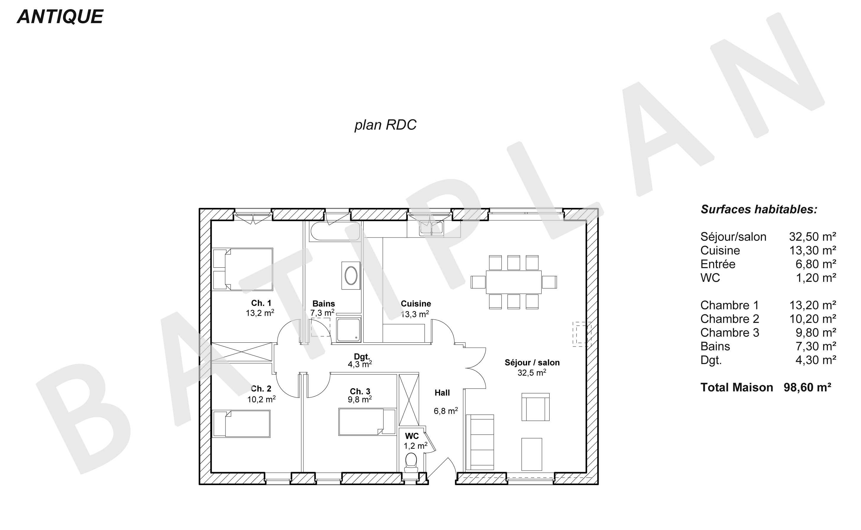 Plan de maison antique