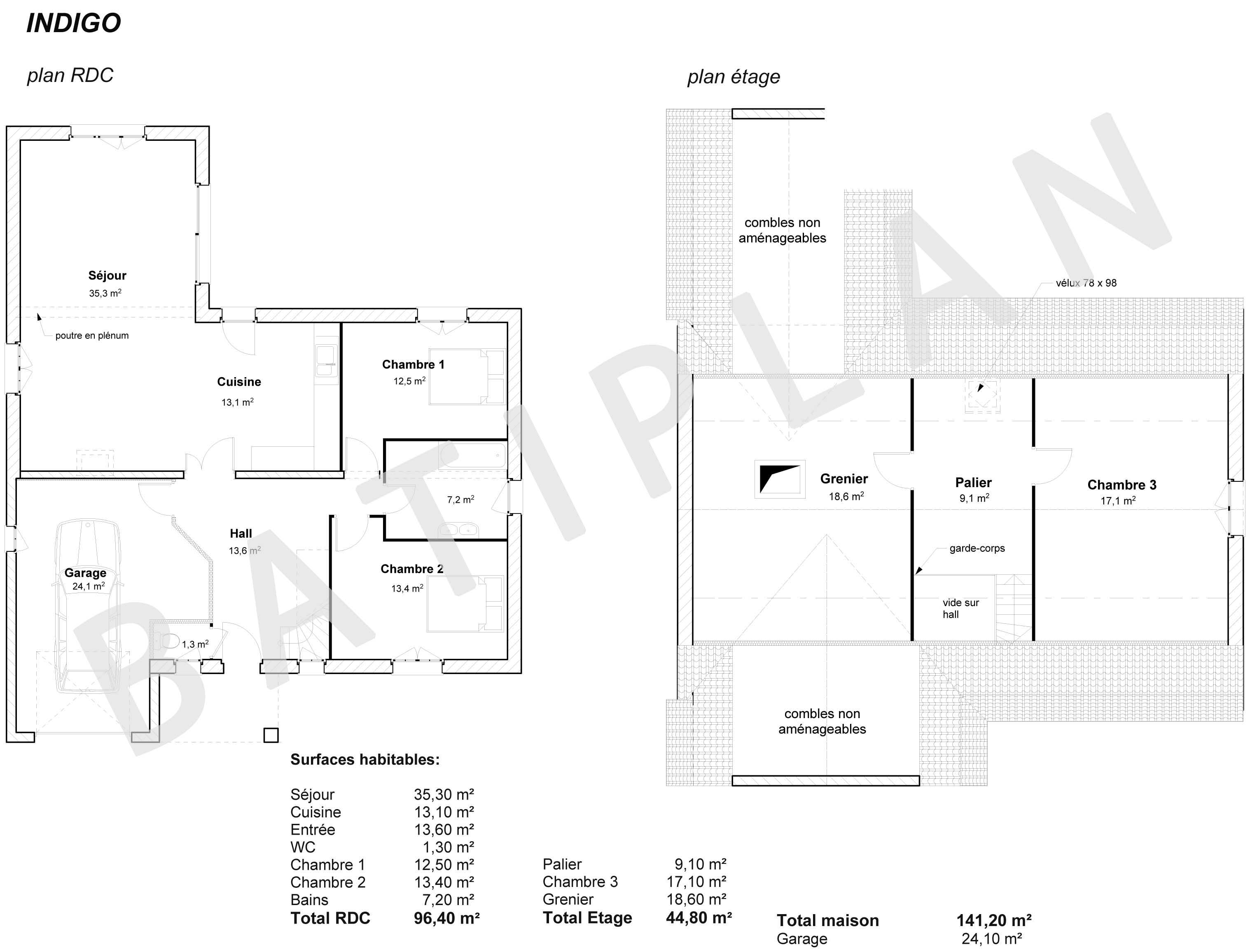 Plan de maison indigo