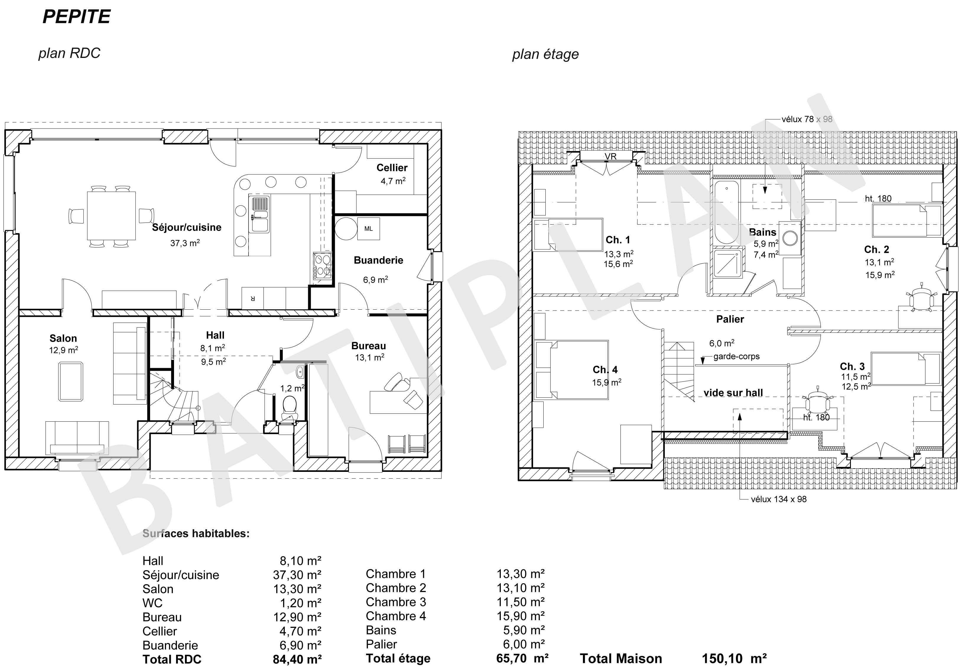 Plan de maison pepite