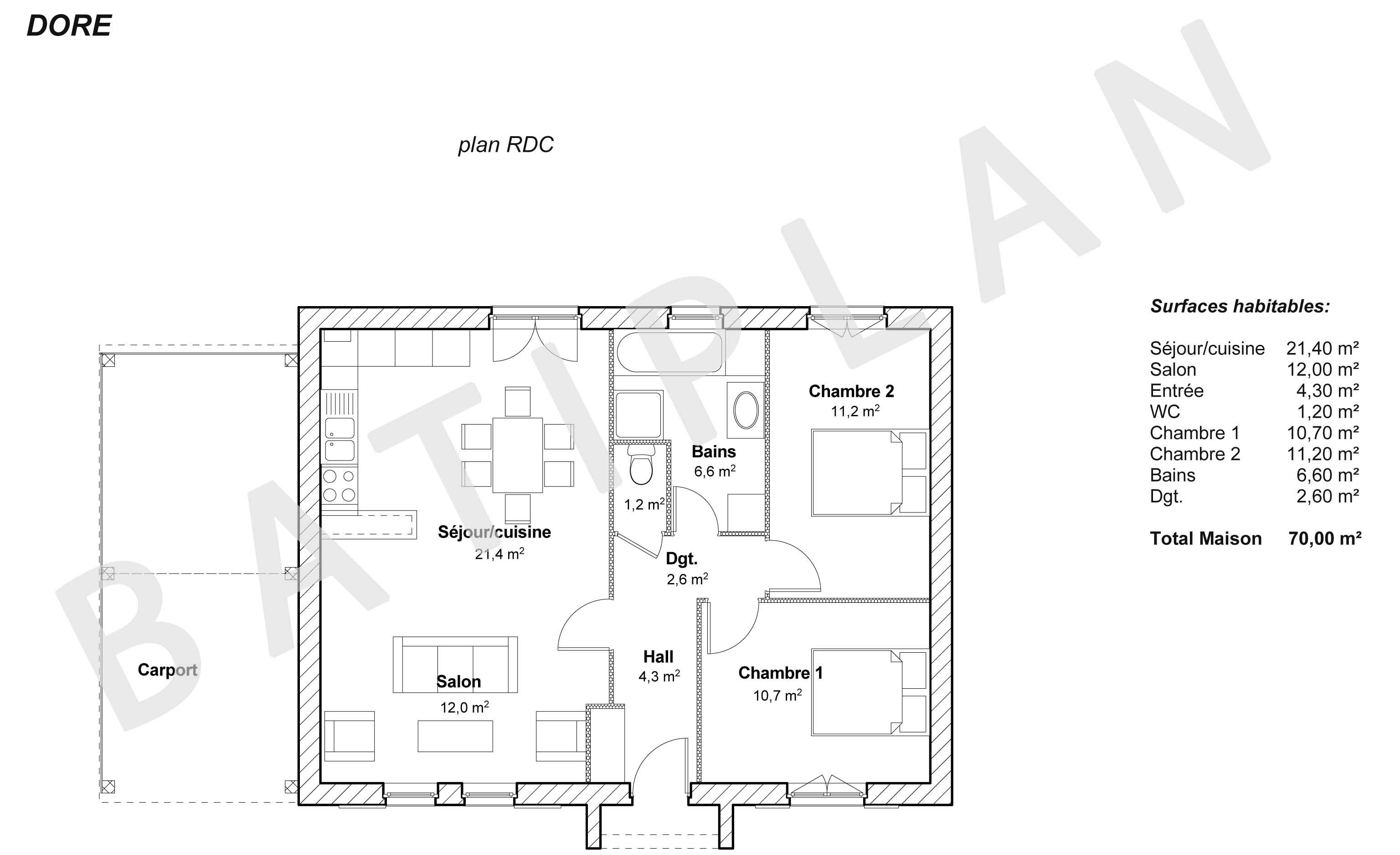 Plan de maison dore