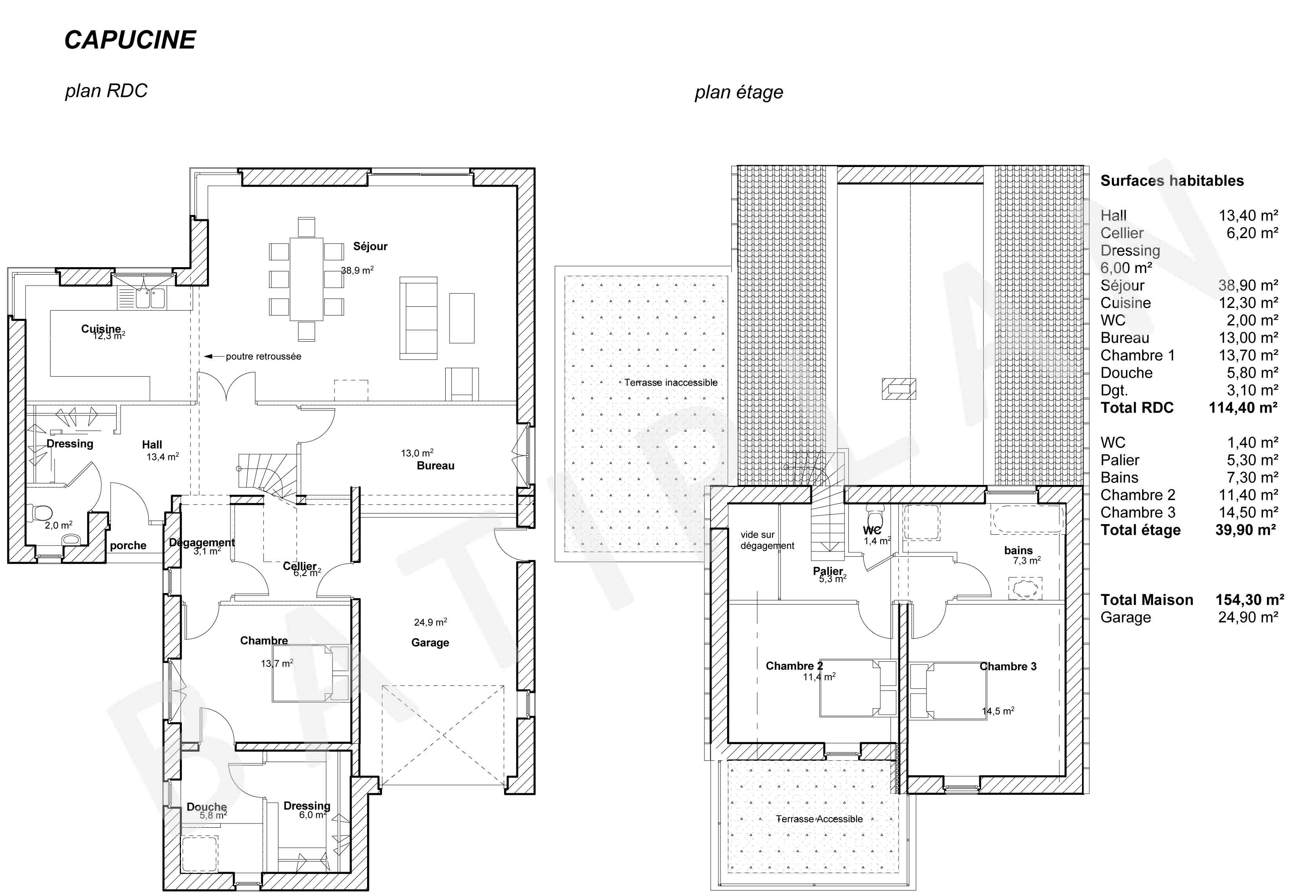 Plan de maison Capucine