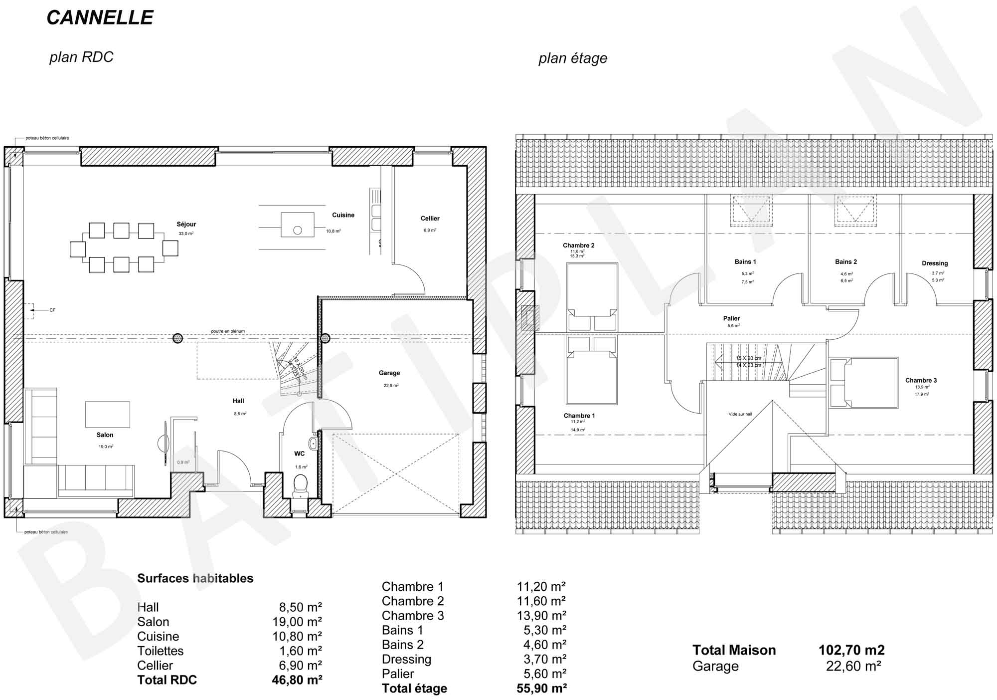 Plan de maison Cannelle