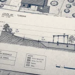Plan en coupe du terrain : état initial et futur