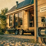Tiny house autonome : panneau solaire sur toit, câblage et tableau électrique