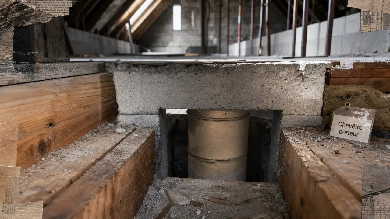Chevêtre comment soutenir un conduit de cheminée : passage sécurisé