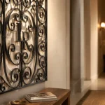 Décoration fer forgé intérieur : panneau mural noir ajouré
