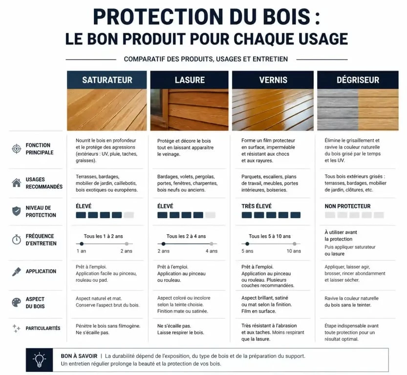 Comparatif des produits pour l'entretien d'une maison en bois