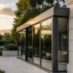Extension maison acier : structure légère vitrée, menuiseries métalliques
