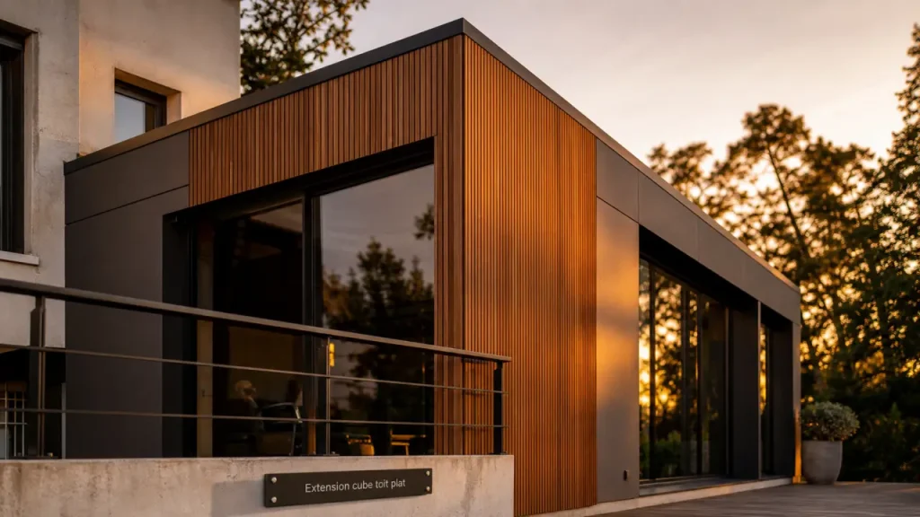 Extension maison cube à toit plat : transformer son habitat par l&rsquo;architecture minimaliste