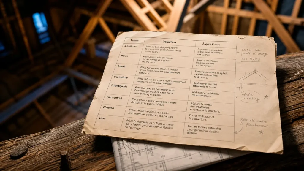 Lexique de charpente bois : les termes à connaître pour lire un plan