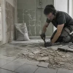 Prix depose carrelage : dépose sol et mur, gravats et ragréage