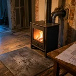Schéma installation poêle à bois avec zones à vérifier