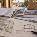 Document permis de construire avec plans de masse et coupe, dossier recevable