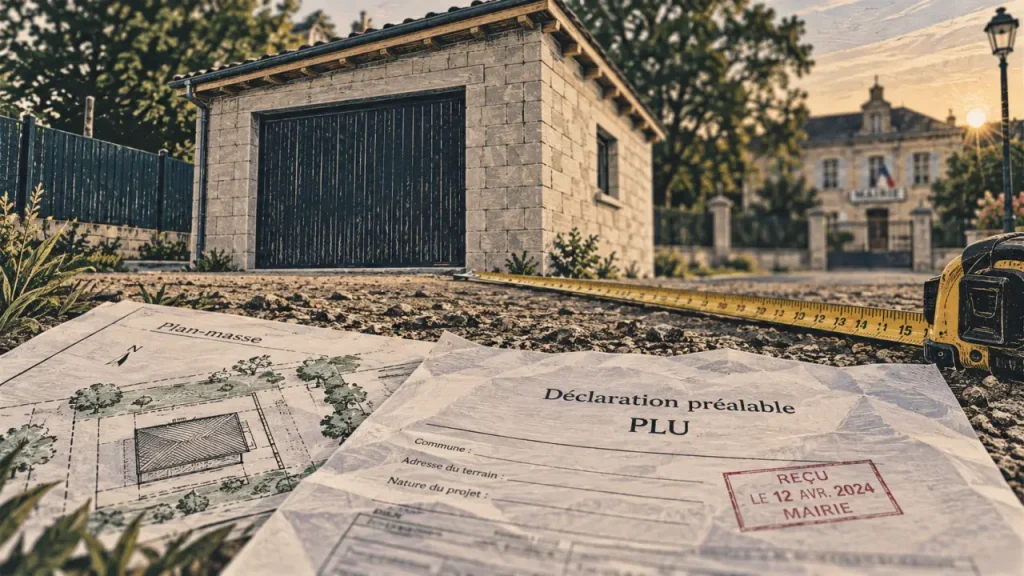 Garage de 40 m² sans permis : le PLU décide si une déclaration suffit