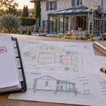 Permis de construire extension : plans d’extension de maison et dossier de mairie, seuil 40 m².
