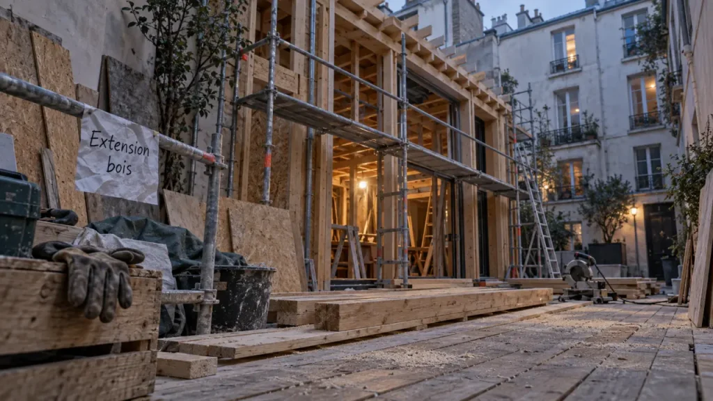 Extension à ossature bois à Paris : concevoir, autoriser et construire sans alourdir l’existant