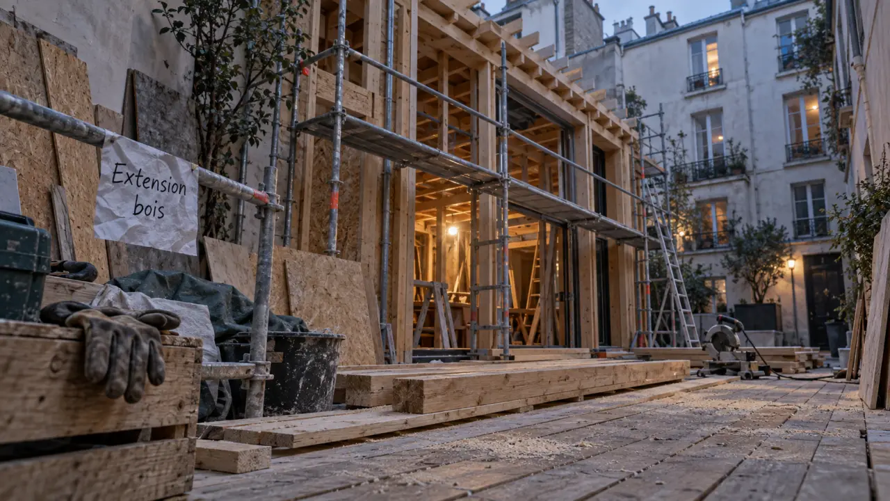 Construction extension maison ossature bois Paris
