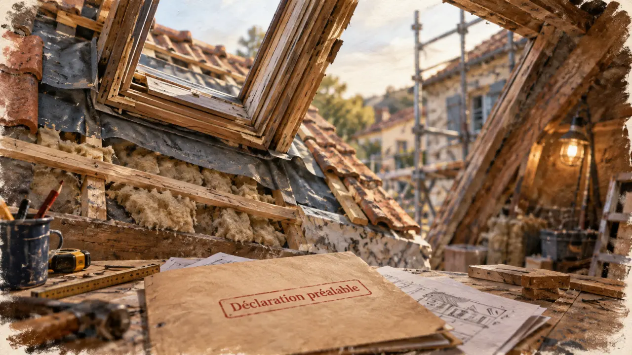 Pose de velux sans autorisation sanction : dépose imposée, Velux déposé sur chantier
